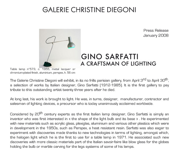 Gino Sarfatti, a Craftsman of lighting